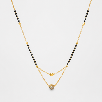 Elegant Gold-Plated Mangalsutra Necklace with Floral Pendant