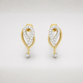 Elegant Gold-Tone Crystal Drop Earrings with Leaf Design