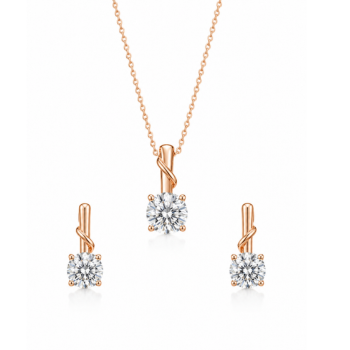 Elegant Rose Gold Solitaire Pendant Set for Women (Anti-Tarnish & Skin-Friendly)