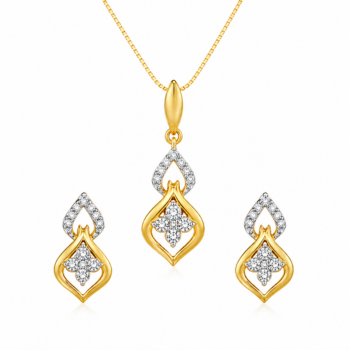 Elegant Gold-Plated Geometric Pendant Set for Women (Anti-Tarnish & Skin-Friendly)