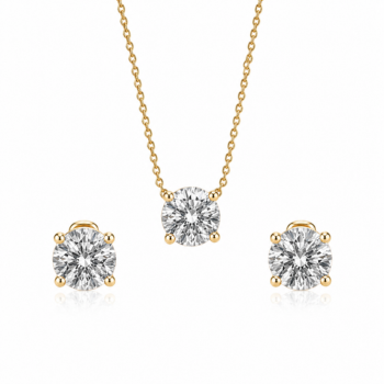 Elegant Gold-Plated Diamond-Style Pendant Set (Anti-Tarnish & Skin-Friendly)